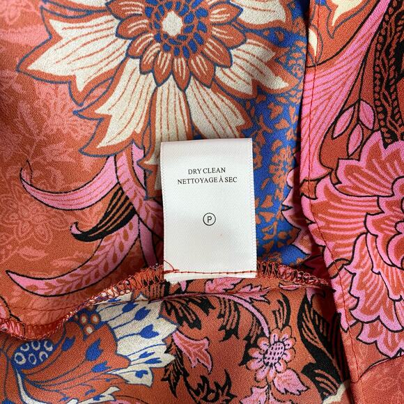 A.L.C. Elise Long Sleeve Silk Minidress in Pink/ Russet Multi, Size 0 - Picture 15 of 15